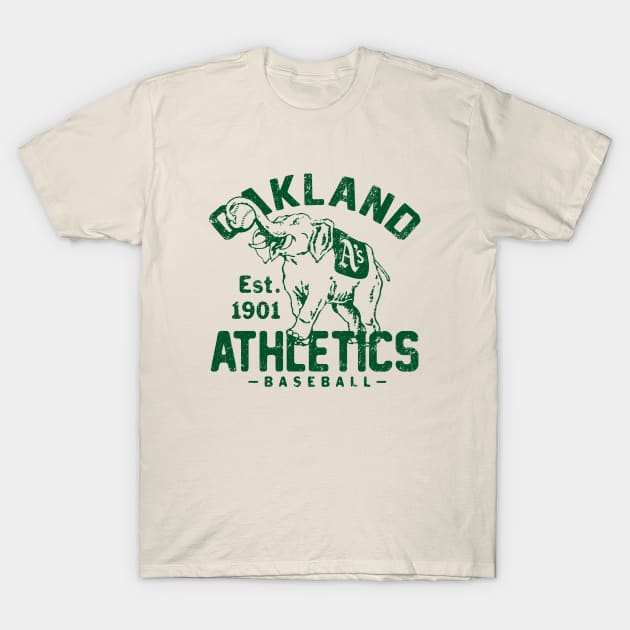 Vintage Oakland A's by Buck Tee Originals T-Shirt by Buck Tee